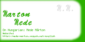 marton mede business card